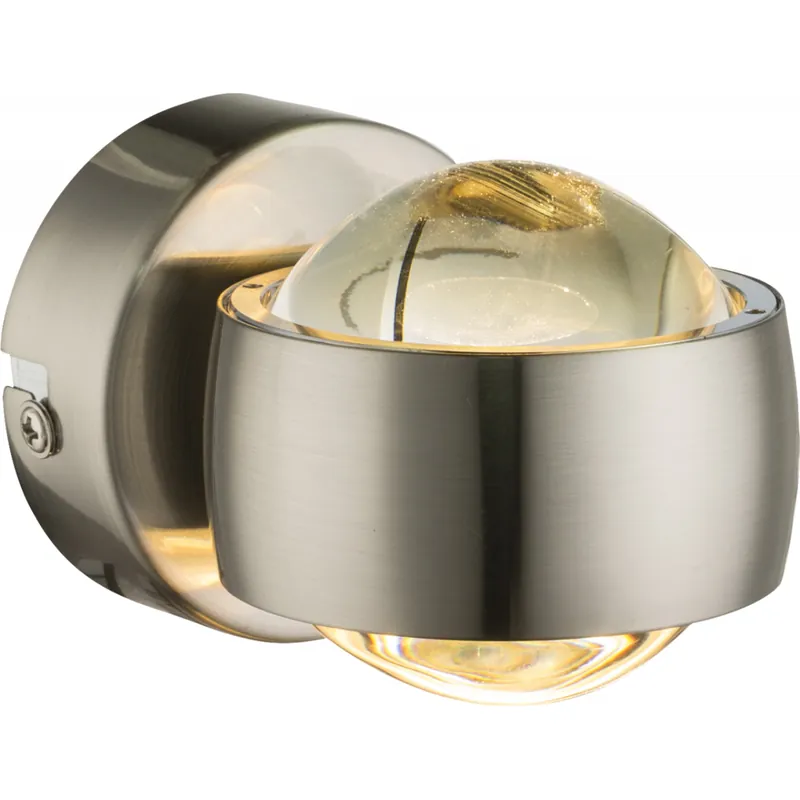Randi Wandleuchte Metall Nickel Matt, 2X Led Geprüft