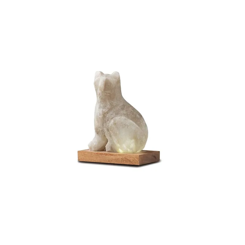 USB KATZE, Grey Line, mit Holzsockel, H ca. 13 cm Beliebt