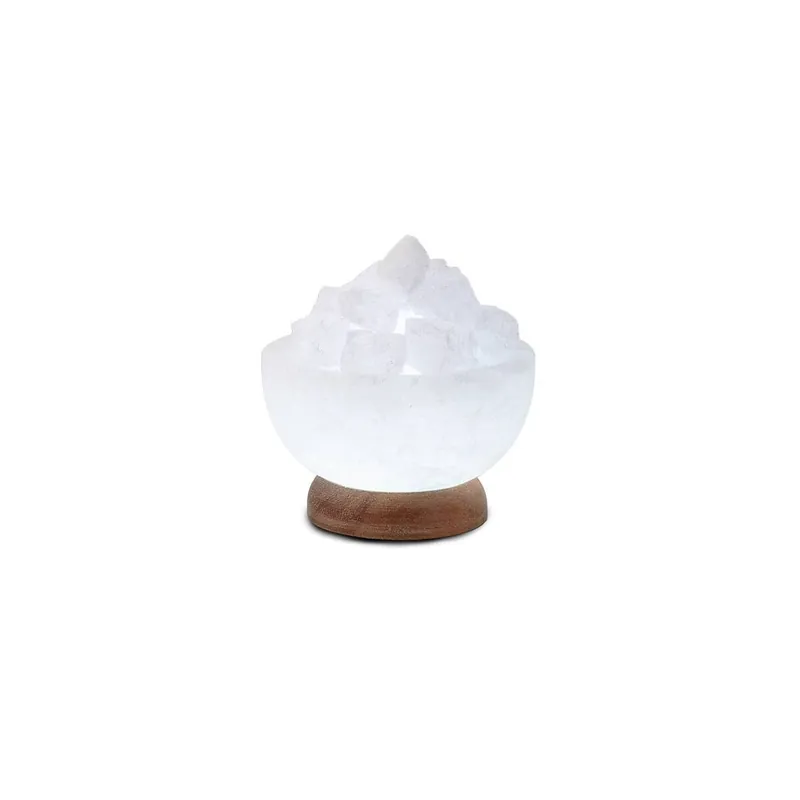 USB Salzschale PETITE RUND, White Line, mit Salzkristallen, mit Holzsockel, Ø ca. 9 cm, H ca. 4 cm Markenware