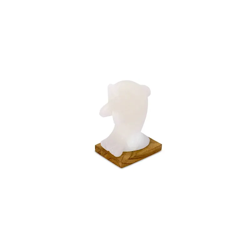 Begrenztes Angebot USB DELFIN, White Line, mit Holzsockel, H ca. 15 cm