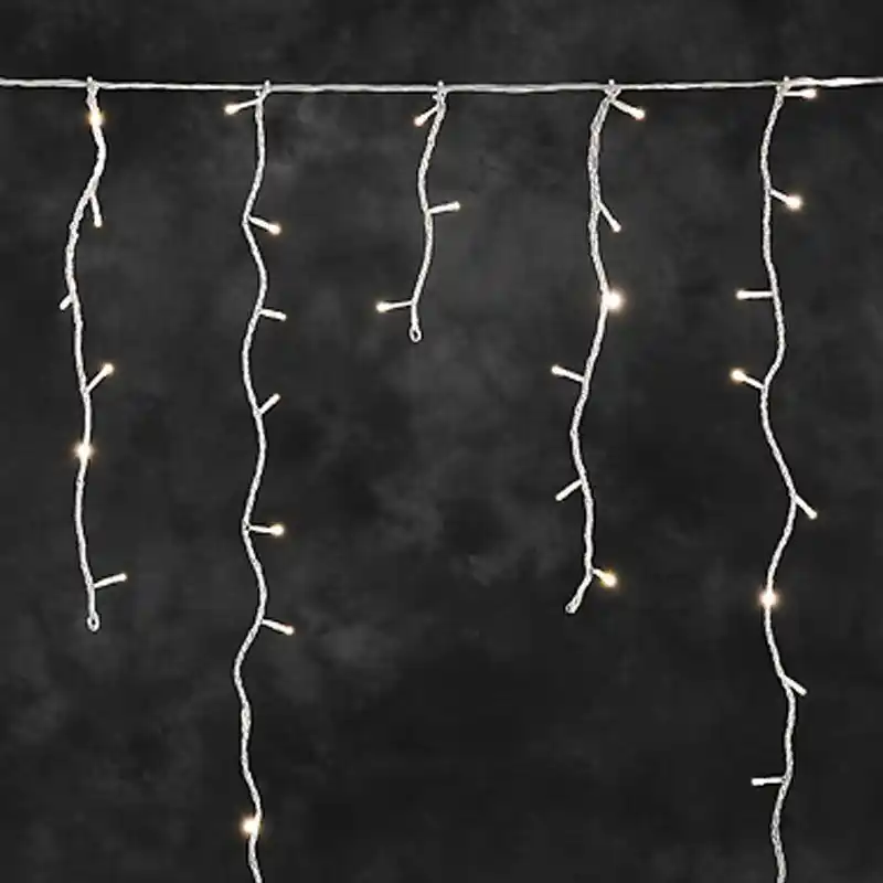 Direkt Vom Hersteller Konstsmide LED Lichtervorhang Eisregen mit funkelndem Schneeeffekt mit 90 Dioden beleuchtet Gesamtlänge 2m warmweiß inkl. 10m Zuleitung