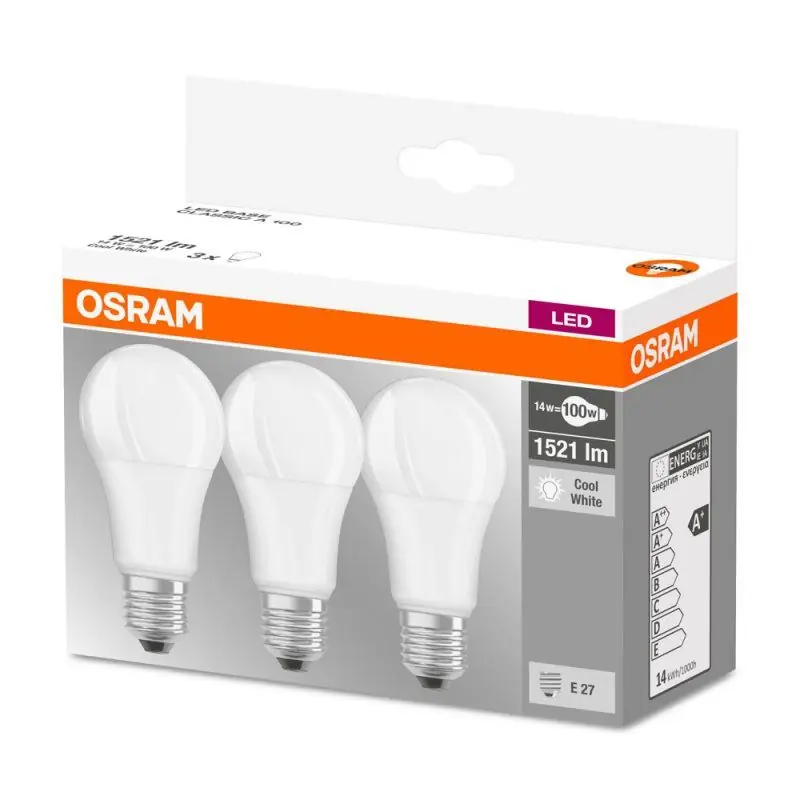Osram LEDbase Classic A Retro 14-100W/840 LED E27 matt 200° 1521lm kaltweiß nicht dimmbar 3er Pack Wochenendangebot