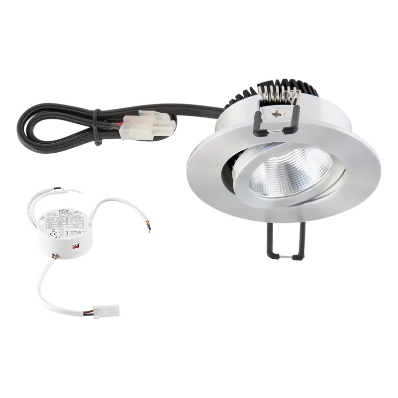 EVN LED Leuchte Aluminium poliert schwenkbar rund 83x37mm 8,4W 2700K 960lm 21-40° 200-240V IP20 Sichere Zahlung